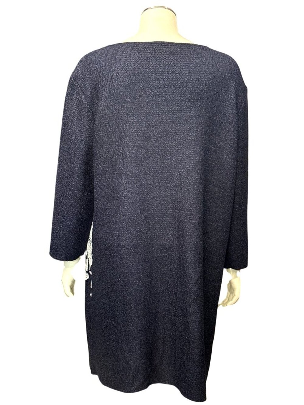 Chicos Travelers Size 2 Open Front Jacket Coat Blue White Floral Lightweight Chi - Picture 4 of 11